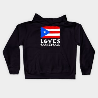 Puerto Rico Loves Basketball Kids Hoodie